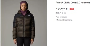 Chaqueta de plumón con capucha The North Face Diablo 2.0 para mujer por 129.99€