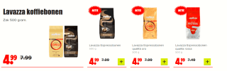 Lavazza koffiebonen Zak 500 gram voor €4,99 bij Dirk