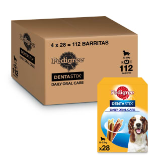 Pedigree Dentastix Snack Dental para la Higiene Oral de Perros Medianos (4 paquetes de 28ud) por 19.2€