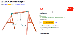 KidKraft Aviator schommel voor €50 bij Bol