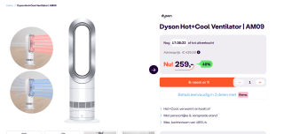 Dyson Hot+Cool Ventilator AM09 voor €259 bij Ibood