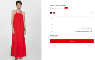 Vestido largo algodón para Mujer por 13.99€