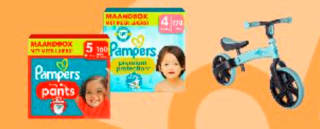 Loopfiets cadeau bij aankoop van 2 Pampers maandboxen bij Bol.com