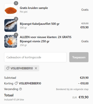 Thefishlovers kortingscode voor 2x Gratis vismix + €10 korting Thefishlovers
