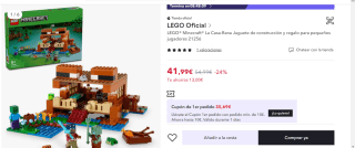 Lego Minecraft La Casa-Rana 400 piezas (primer pedido por 35.69€) por 41.99€