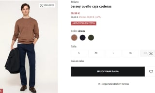 Jersey cuello caja coderas para Hombre Milano por 11.99€