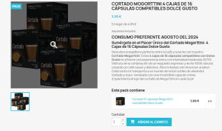Cortado Mogorttini: 4 Cajas de 16 Cápsulas compatible Dolce Gusto por 3,95€