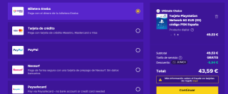 Tarjeta Playstation Network de 60€ por solo 43,59€