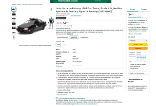 Jada- Coche de Robocop 1986 Ford Taurus, Escala 1:24 Metálico Apertura de Puertas y Figura de Robocop por 34,29€