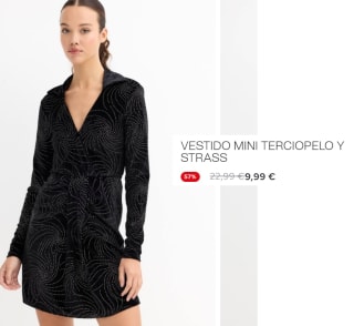 Vestido Mini Terciopelo y Strass por 9.99€