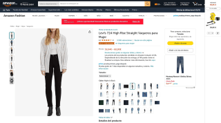 Vaqueros para mujer Levi's 724 High Rise Straight por 38,94€