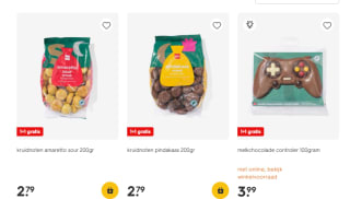 Alle pepernoten en snoepgoed 1+1 gratis bij de Hema