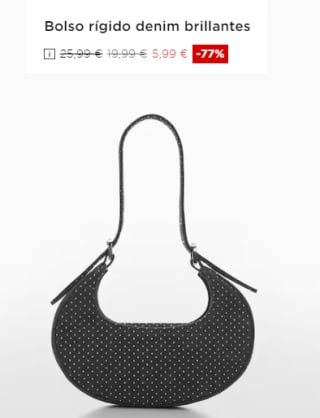 Bolso rígido denim con brillantes por 5.99€