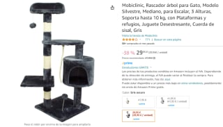 Mobiclinic, Rascador árbol para Gato 3 Alturas, Soporta hasta 10 kg por 29,95€