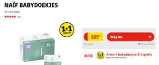 Naif billendoekjes 1+1 gratis bij Kruidvat