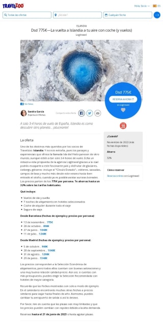 La vuelta a Islandia 8 dias con coche + Vuelos desde 775€ por persona.