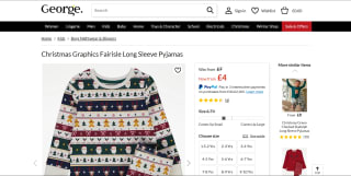 Kids Christmas Fairisle Long Sleeve Pyjamas - £4