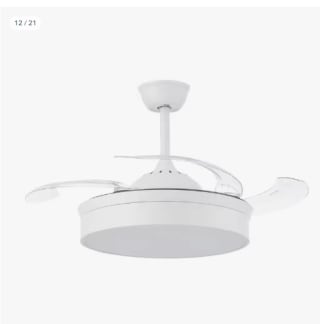 Ventilador de Techo LED Messe 72W Blanco DC Ultra Silencioso con Mando a Distancia y Palas Retráctiles Verano / Invierno por 69.69€ (Cuenta Nueva 57.69€)