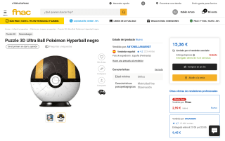 Puzzle 3D Ultra Ball Pokémon Hyperball Ravensburger por 2,99€