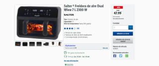 Salter ® Freidora de aire Dual Wiew 7 L 2300 W 47,99€