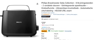Philips Broodrooster Daily Collection voor €18,79 bij Amazon