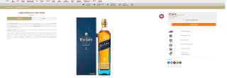Johnnie Walker Blue label whisky Escocés blended 700 ml con estuche por 172,04€