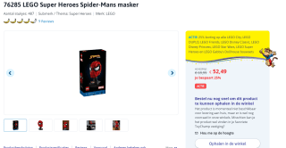 LEGO Super Heroes Spider-Mans masker voor €52,49 bij Toychamp