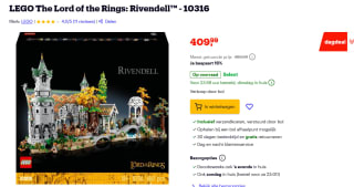 LEGO The Lord of the Rings: Rivendell voor €409,99 bij Bol