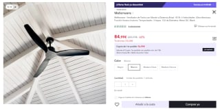 Mellerware Ventilador de Techo con Mando a Distancia Brizy!. 45 W. 6 Velocidades por 84.99€ (Cuenta Nueva 72.99€)