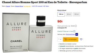 Chanel Allure Homme Sport 100 ml Eau De Toilette (heren) voor €90 bij Bol
