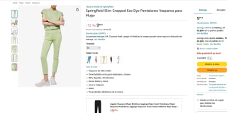 Pantalones Vaqueros para Mujer Springfield Slim Cropped Eco Dye por 9,99€