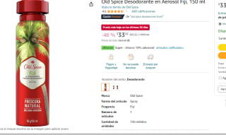 Desodorante en aerosol Old Spice Fiji 150ml por $33.02 en Amazon