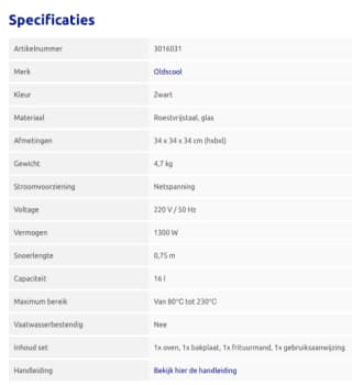 Oldscool compacte oven voor 75,94 euro