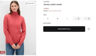 Jersey de cuello vuelto para Mujer Cortefiel por 11.99€