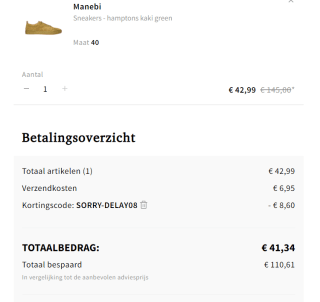 Manebí suède heren sneakers kaki green voor €34,59 dmv code bij Otrium