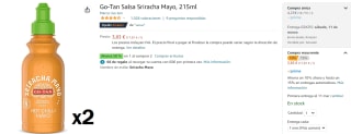 Pack de 2 GO-TAN Salsa shiracha mayo botella 215 ml por 5.74€
