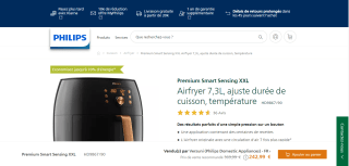 Airfryer Philips Smart Sensing à 242,99€