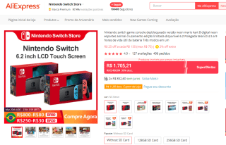 Console da Nintendo, modelo Switch Animal Crossing - R$ 1.705,21