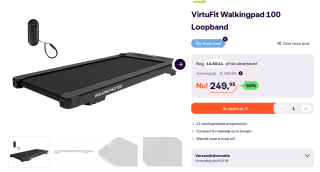 VirtuFit Walkingpad 100 Loopband VFWALP100 voor €249,95 bij iBOOD