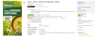 Pack 4 Crema de verduras campesinas KNORR 500 ml. por 5.69€