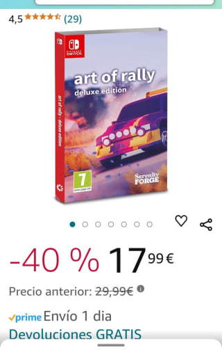 art of Rally Deluxe Edition Nintendo Switch por 17,99€.