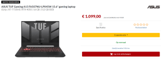 ASUS TUF Gaming A15 FA507NU-LP045W voor €1099 bij Alternate