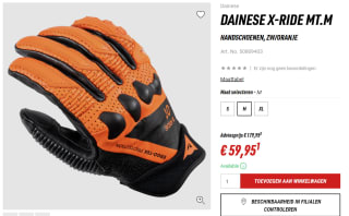 Dainese X-Ride Zwart Flame Oranje Motor Handschoen voor €59,95 bij Louis