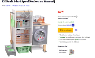 Kidkraft speelkeuken en wasserette 2-in-1 voor €67,50 bij Bol.com
