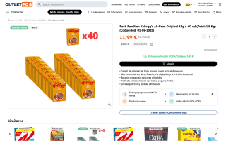 Pack familiar Kellogg's All-Bran Original 45 g 40 unidades por 11,99€