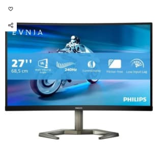 Monitor Philips Evnia 27M1C5200W/00 27" LED FullHD 240Hz Curvo por 169.9€