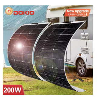 DOKIO conjunto de paneles solares flexibles 200W por solo 77,77€