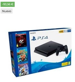 Consola Sony PS4 500GB+ tadeo jones+ratchet+gt por 299€