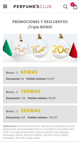 Descuento de -30€, -20€ y -6€