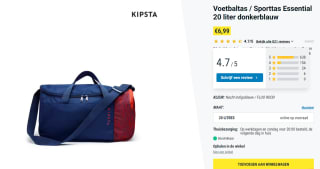 Kipsta Voetbaltas / Sporttas Essential 20 liter donkerblauw voor €6,99 bij decathlon